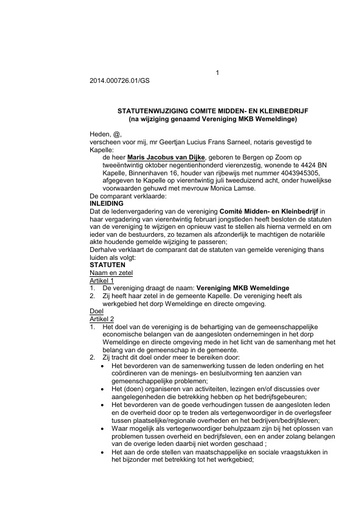 Statutenwijziging (oktober 2015)